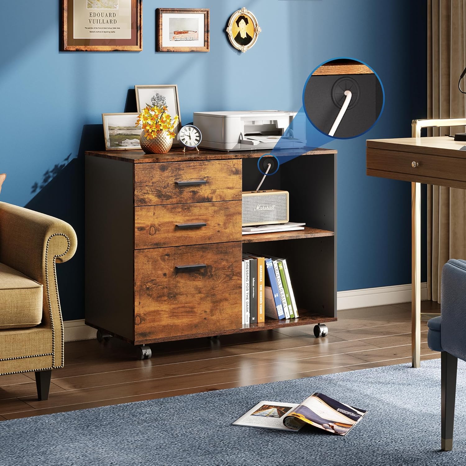 Modern 3-Drawer Lateral File Cabinet