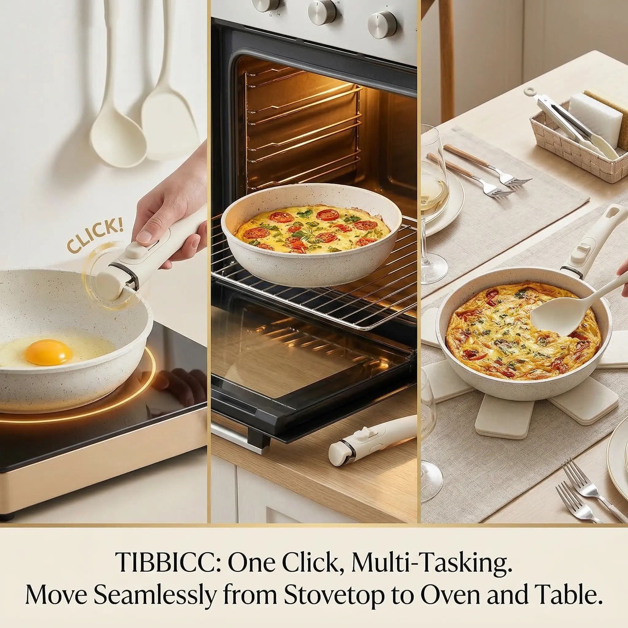 20-Piece Nonstick Cookware Set – Detachable Handles