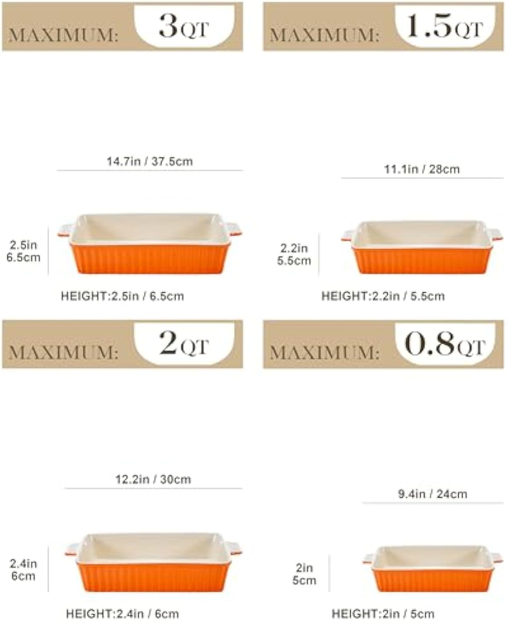 Porcelain Casserole Dishes Set