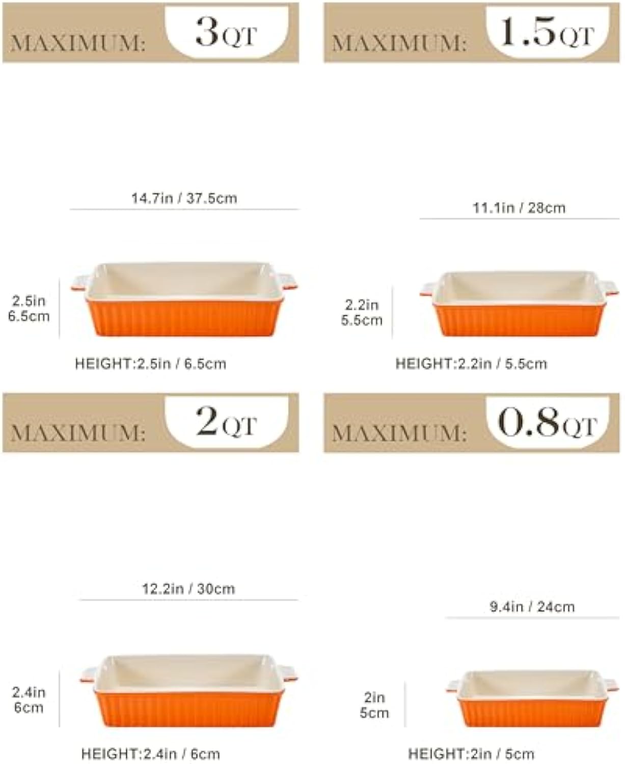Porcelain Casserole Dishes Set